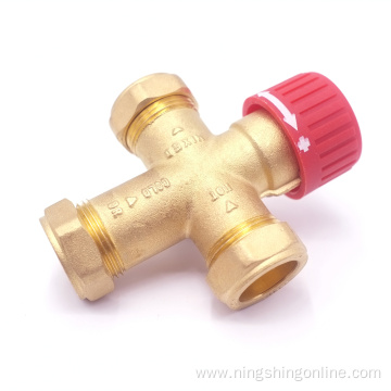 Brass thermostatic mixing valve